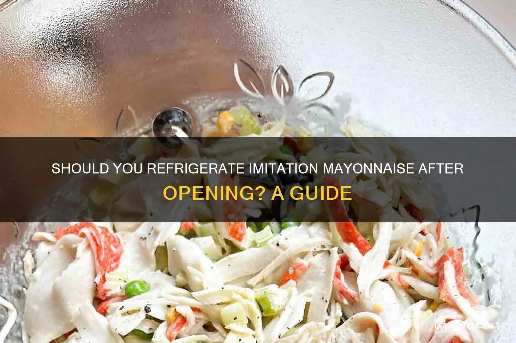 do you refrigerate immitation mayonnaise after opening