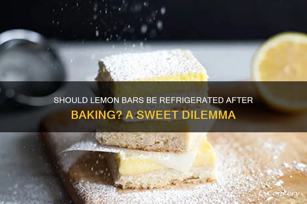 do you refrigerate lemon bars after baking
