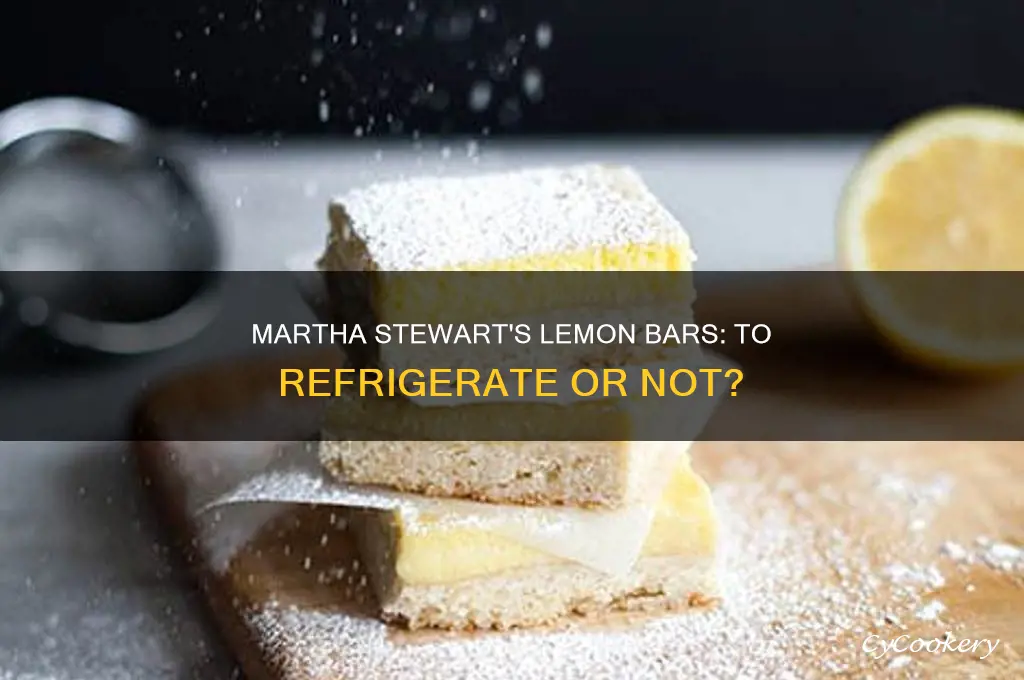 do you refrigerate lemon bars martha stewart