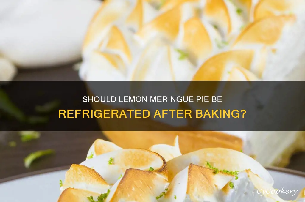 do you refrigerate lemon meringue pie after baking