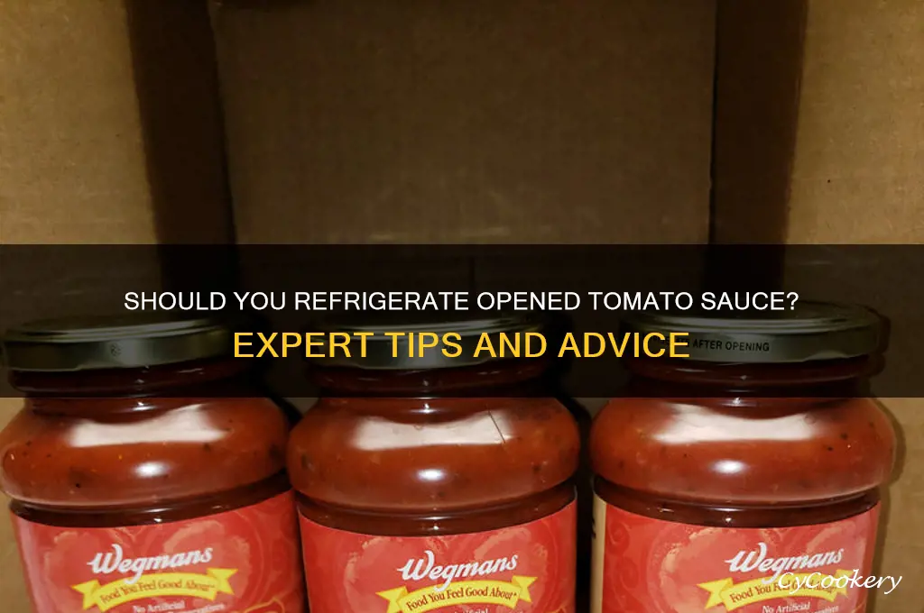 do you refrigerate opened jar of tomato sauce