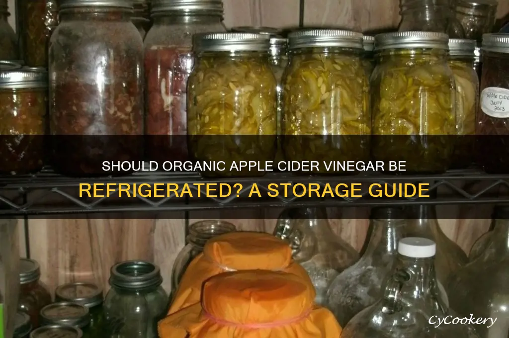 do you refrigerate organic apple cider vinegar