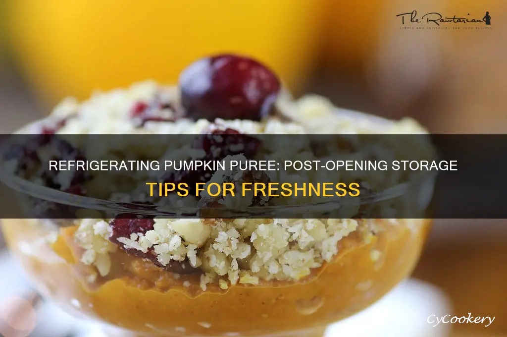 do you refrigerate pumpkin puree after opening