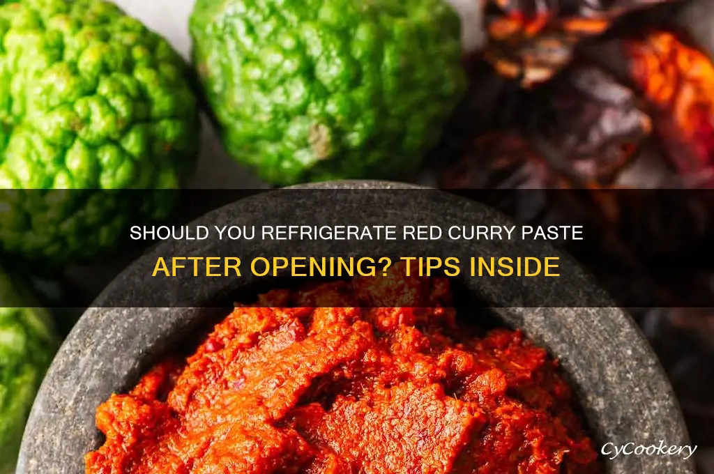 do you refrigerate red curry paste after opening