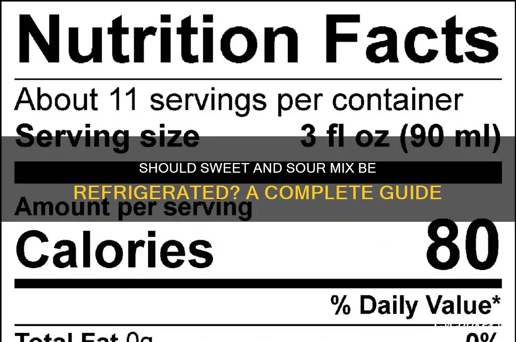 do you refrigerate sweet and sour mix