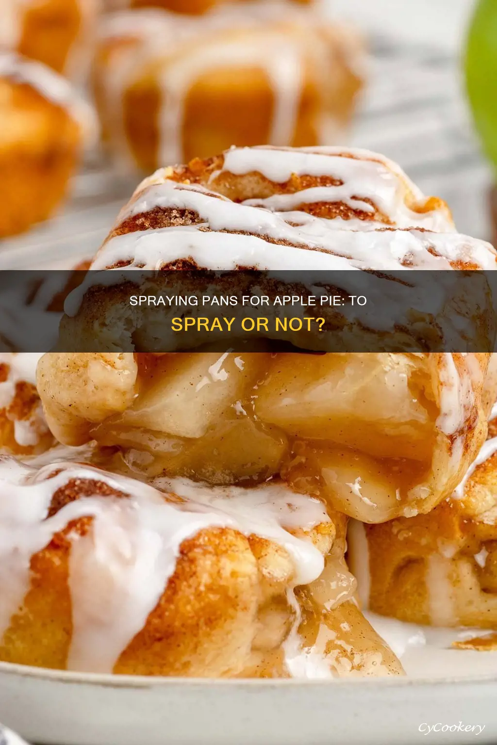 do you spray a pan before baking apple pie