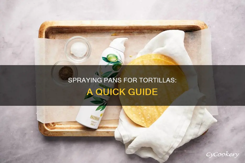 do you spray a pan before warming a tortilla
