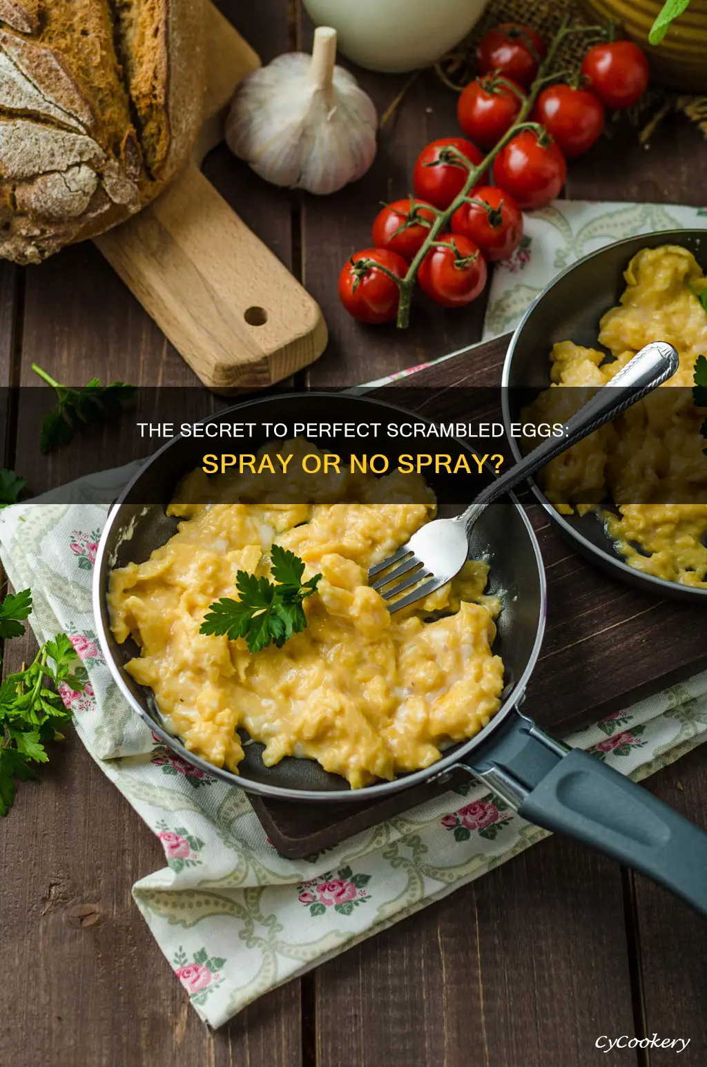 do you spray pan for scrambled eggs