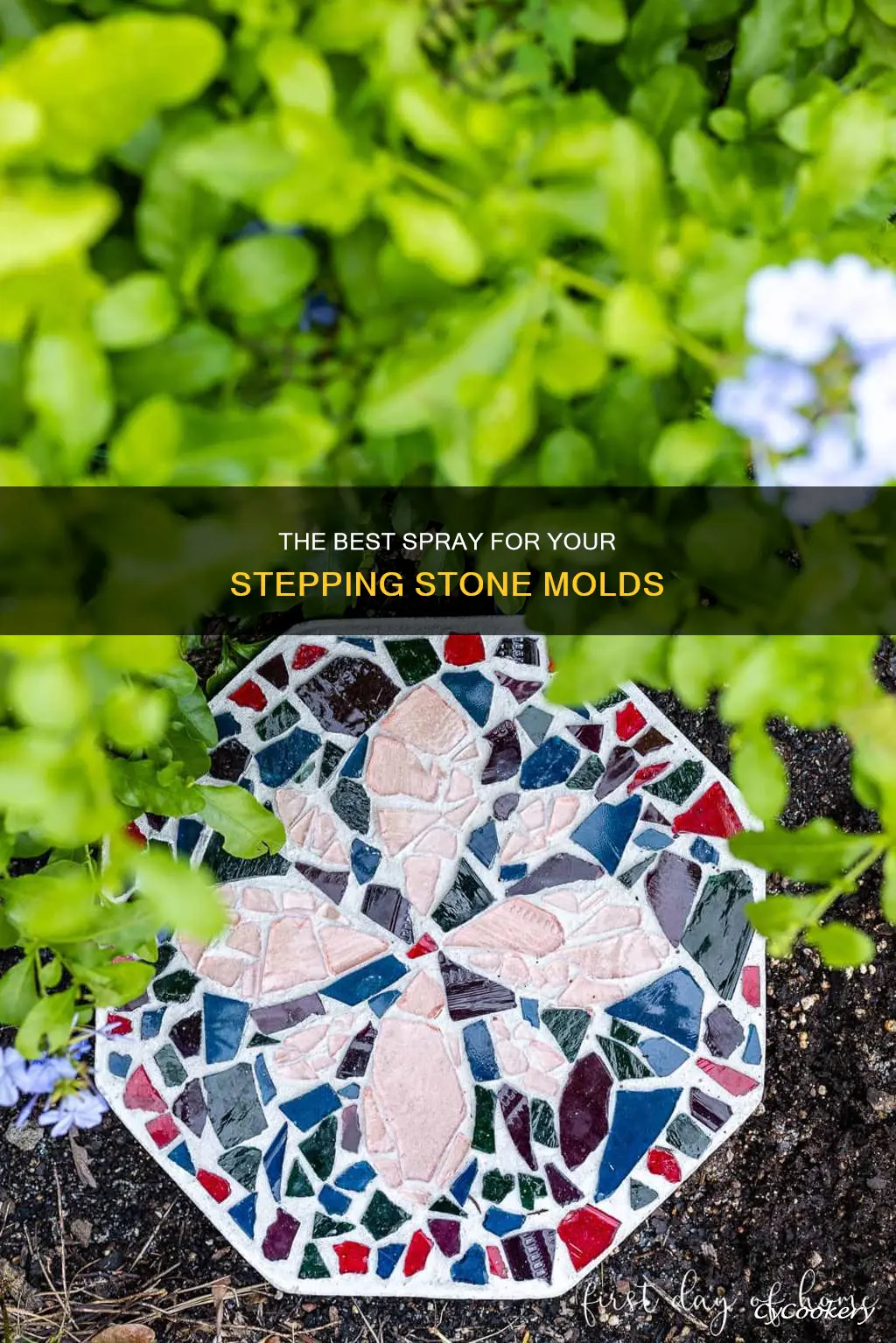 do you spray pan with anything before making stepping stone