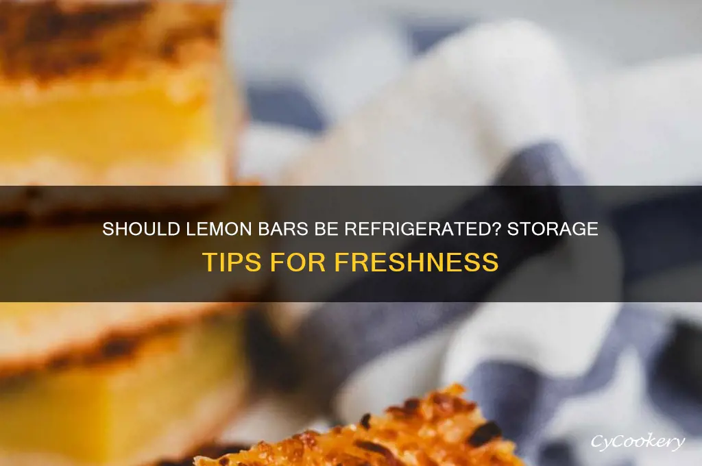 do you store lemon bars in the refrigerator