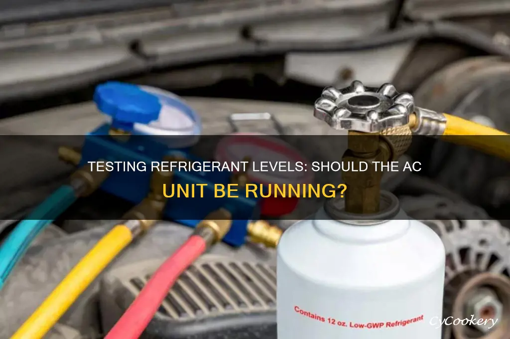 do you test refrigerant level with the unit running