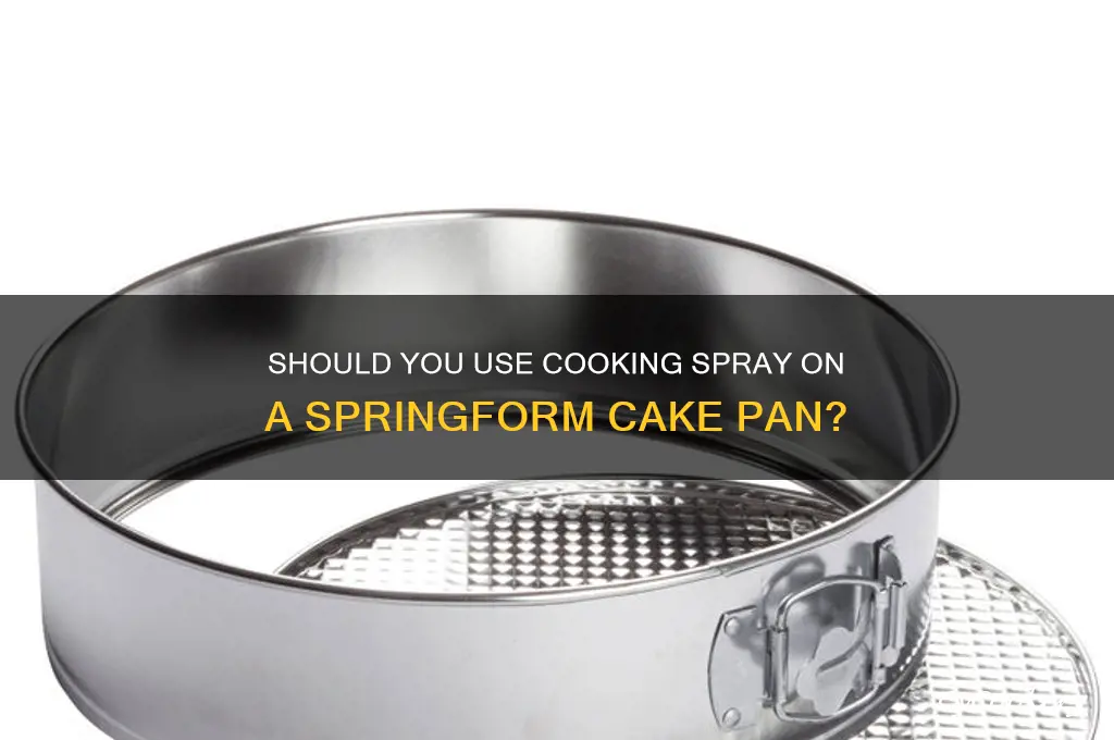 do you use cooking spray on a springform cake pan