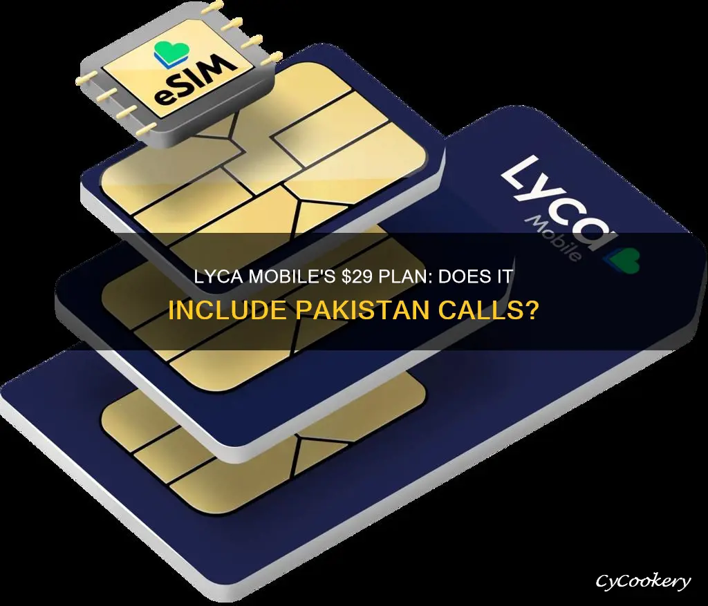 does 29 dollar lyca phone pan included calls to pakistan