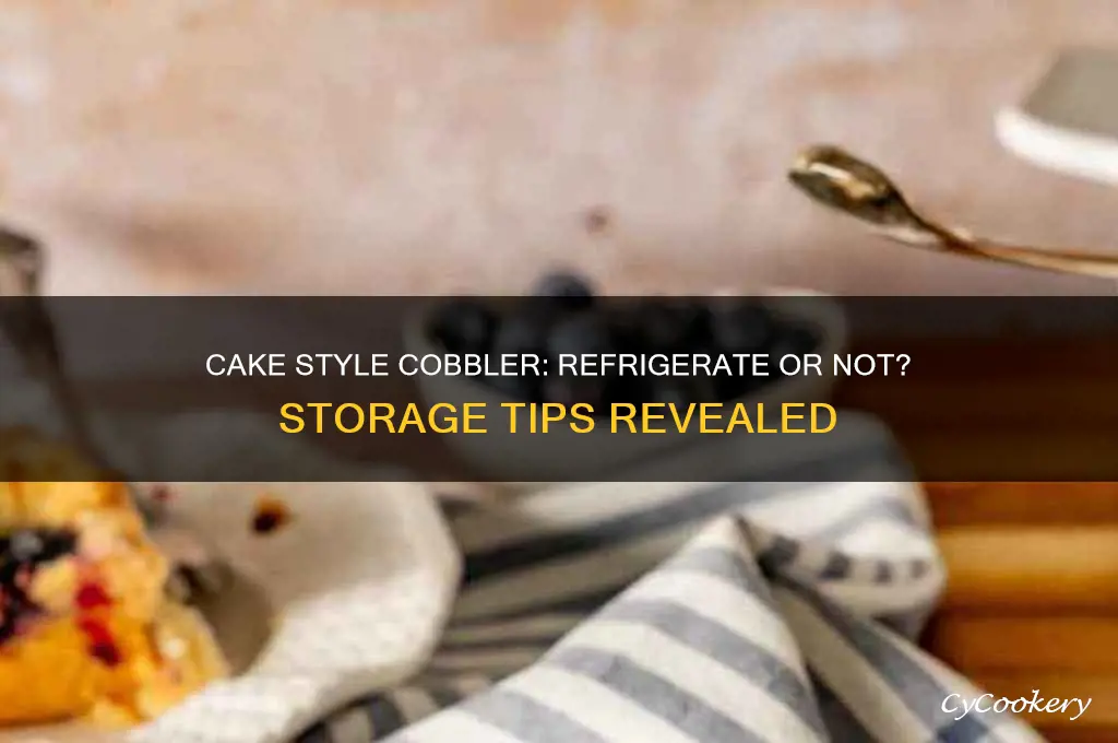does a cake style cobbler have to be refrigerated