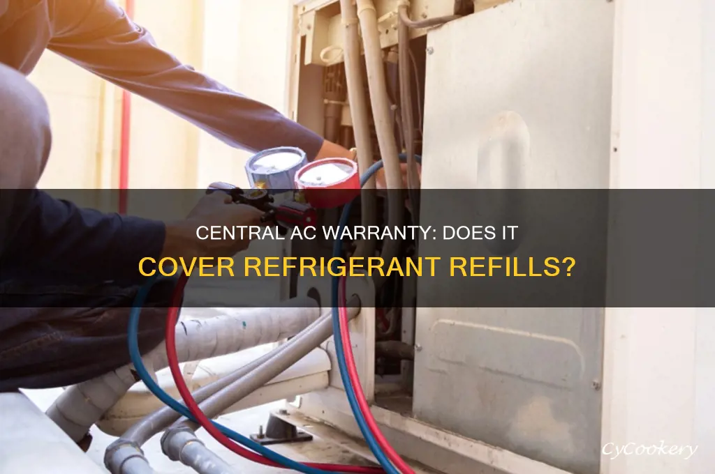 does a central air conditioner warranty cover adding refrigerant