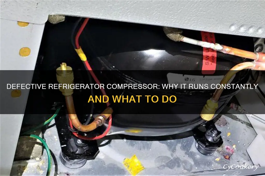 does a defective refrigerator compressor run almost constantly