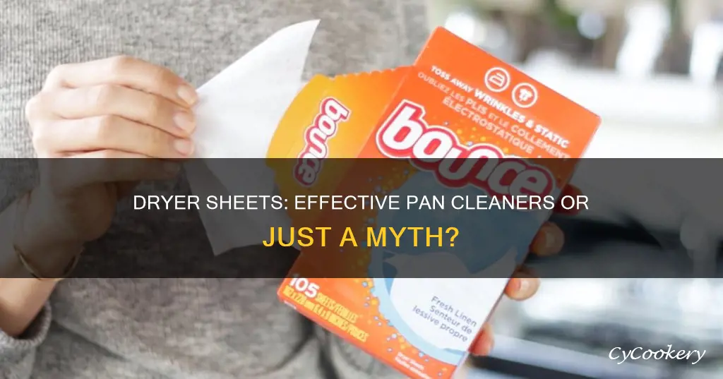 does a dryer sheet really clean a pan