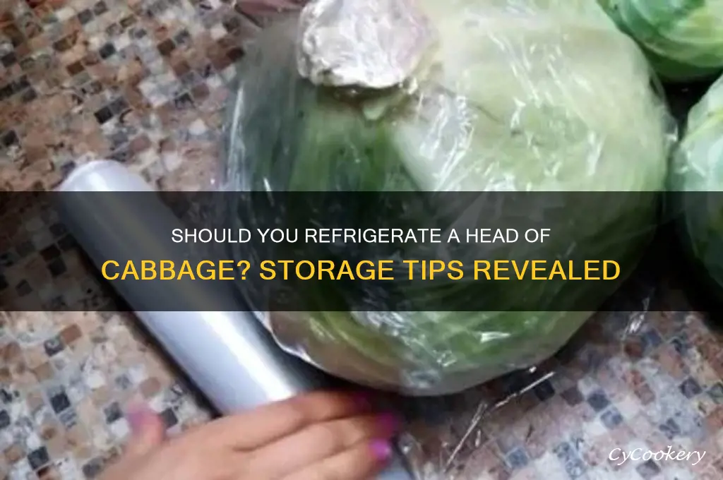 does a head of cabbage have to be refrigerated