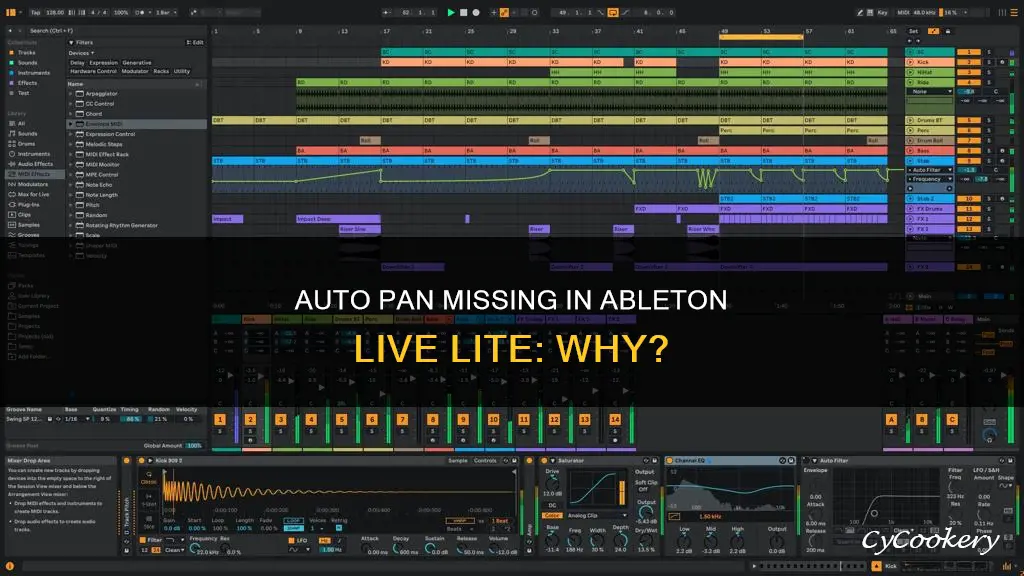 does ableton live light not have auto pan