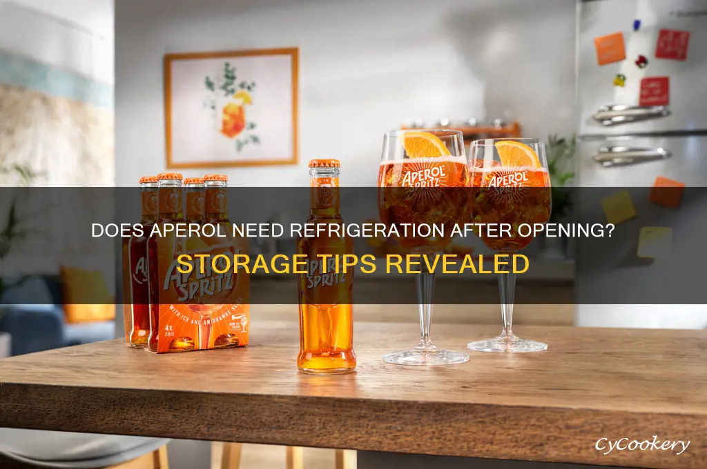 does aperol have to be refrigerated after opening