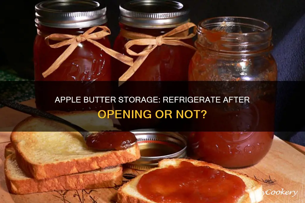 does apple butter have to be refrigerated after opening