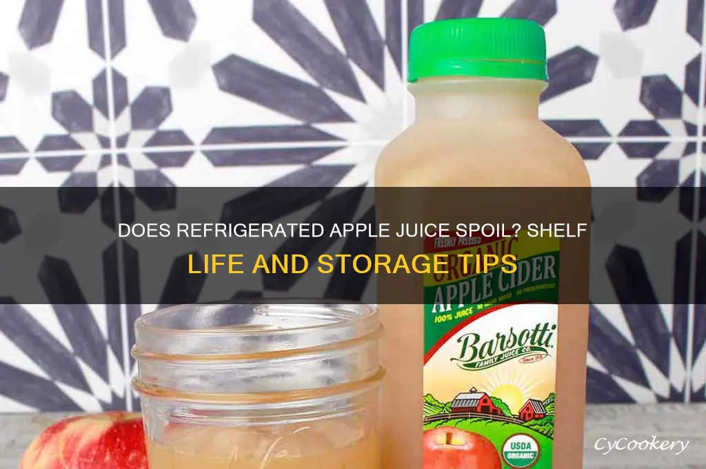 does apple juice go bad if refrigerated