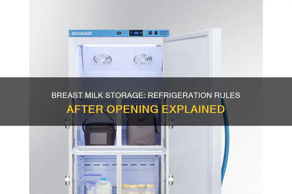 does breast milk have to be refrigerated after opening
