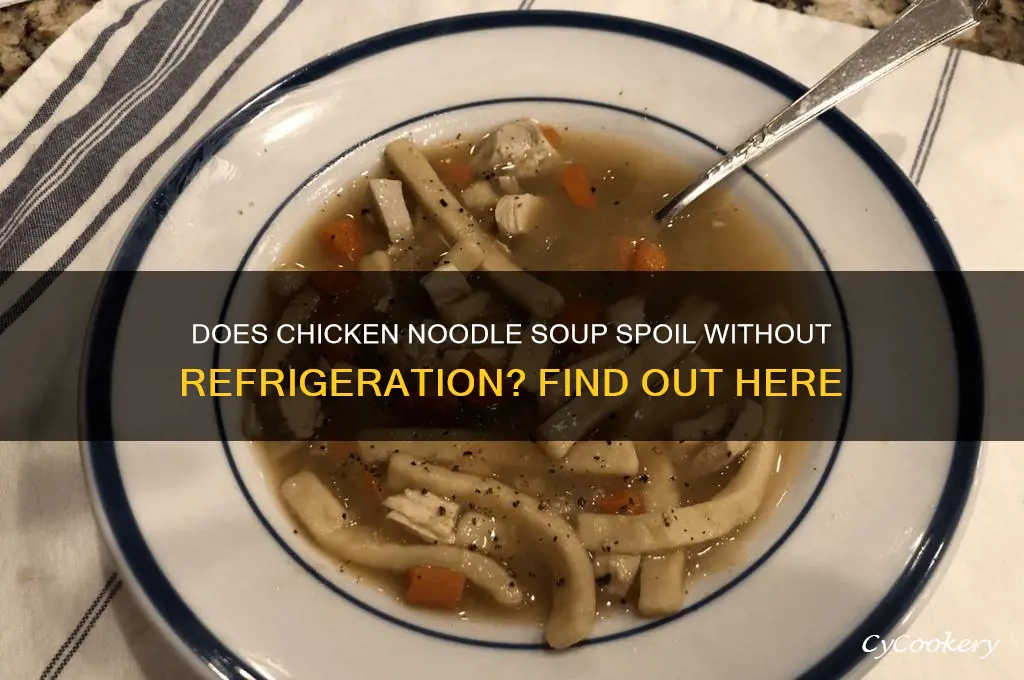 does chicken noodle soup go bad if not refrigerated