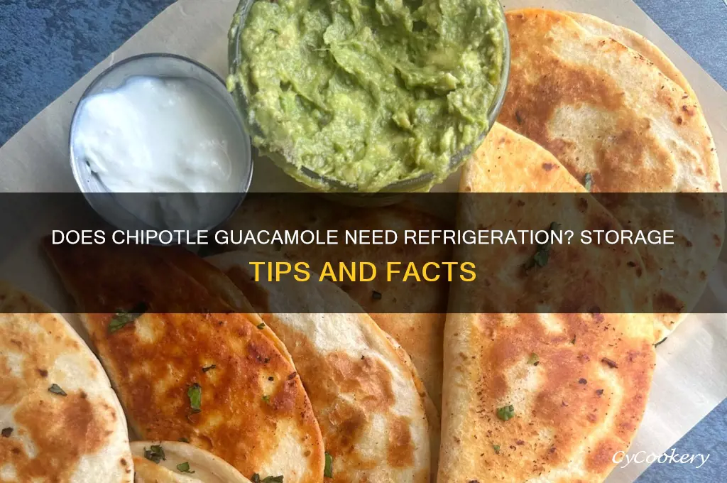 does chipotle guac have to be refrigerated