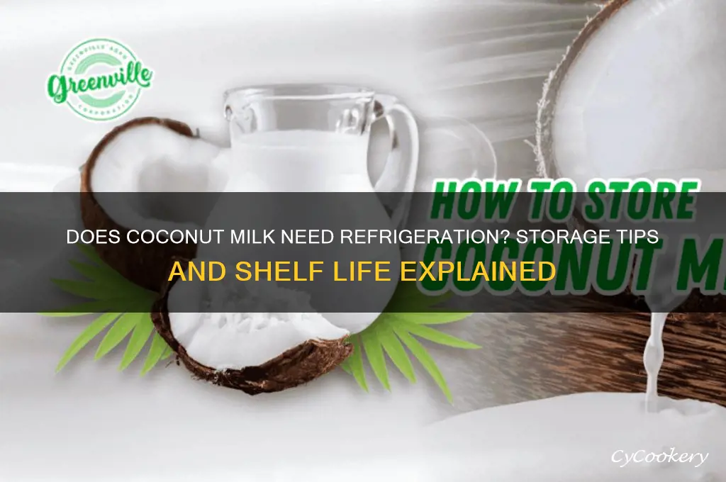 does coconut milk have to be refrigerated