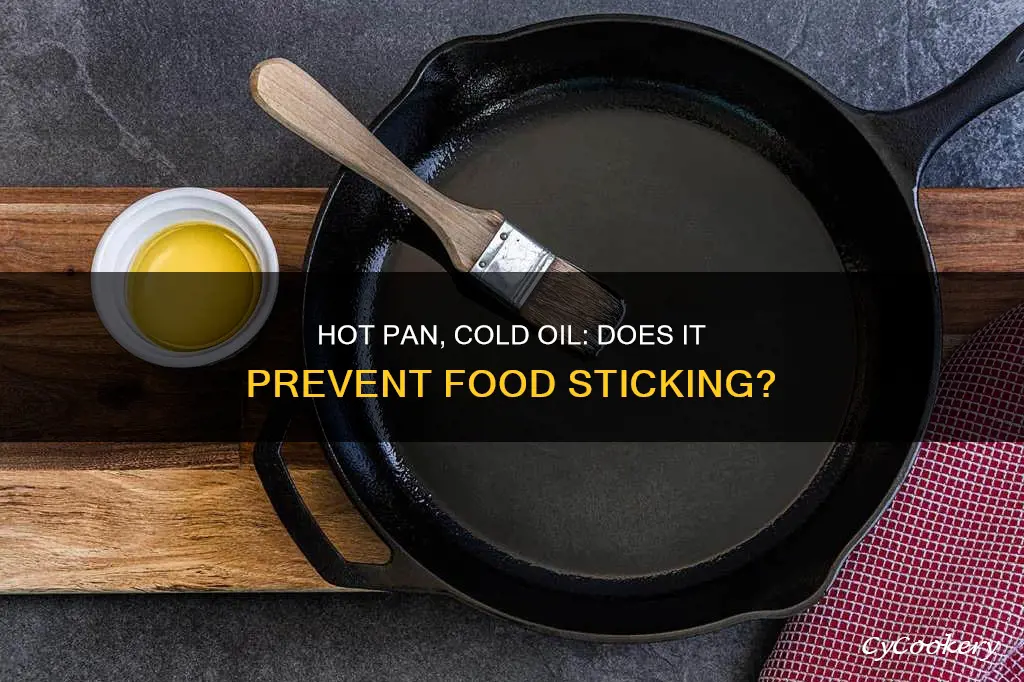 does cold oil in hot pan prevent food sticking