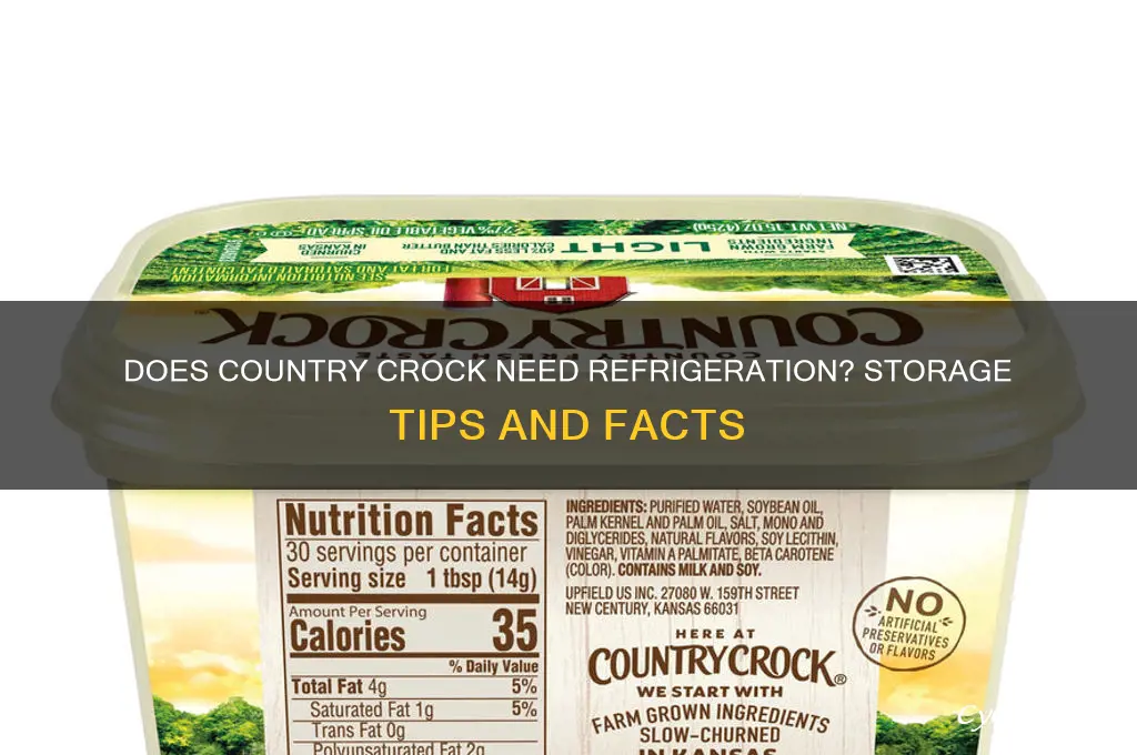 does country crock have to be refrigerated