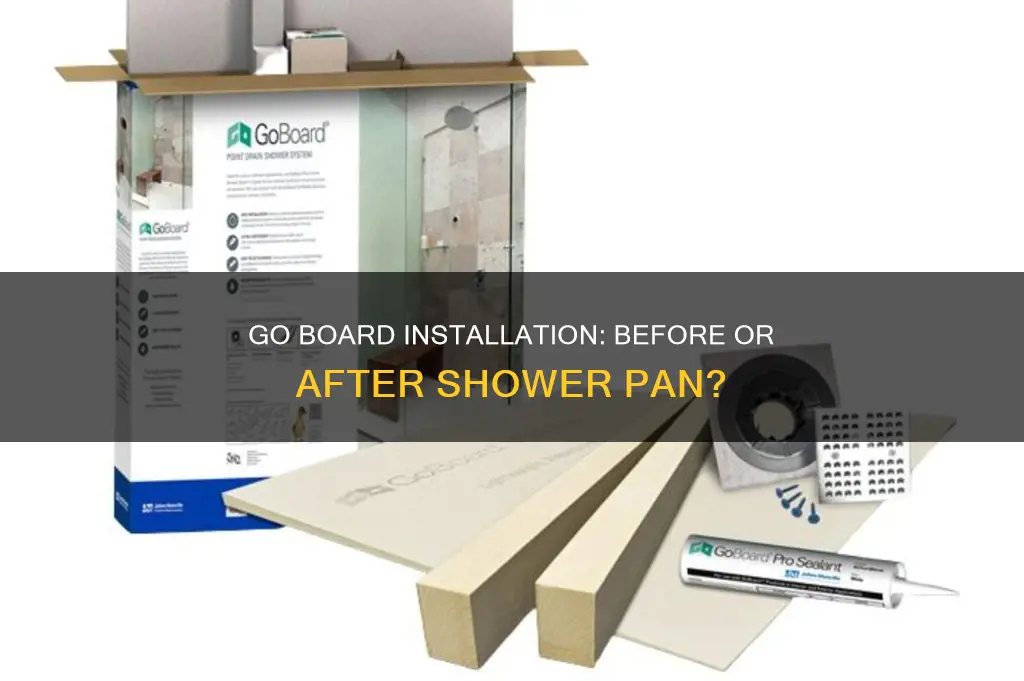 does go board get installed before shower pan