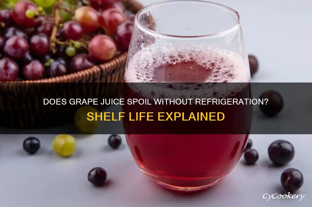 does grape juice go bad if not refrigerated