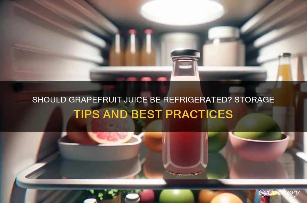 does grapefruit juice have to be refrigerated