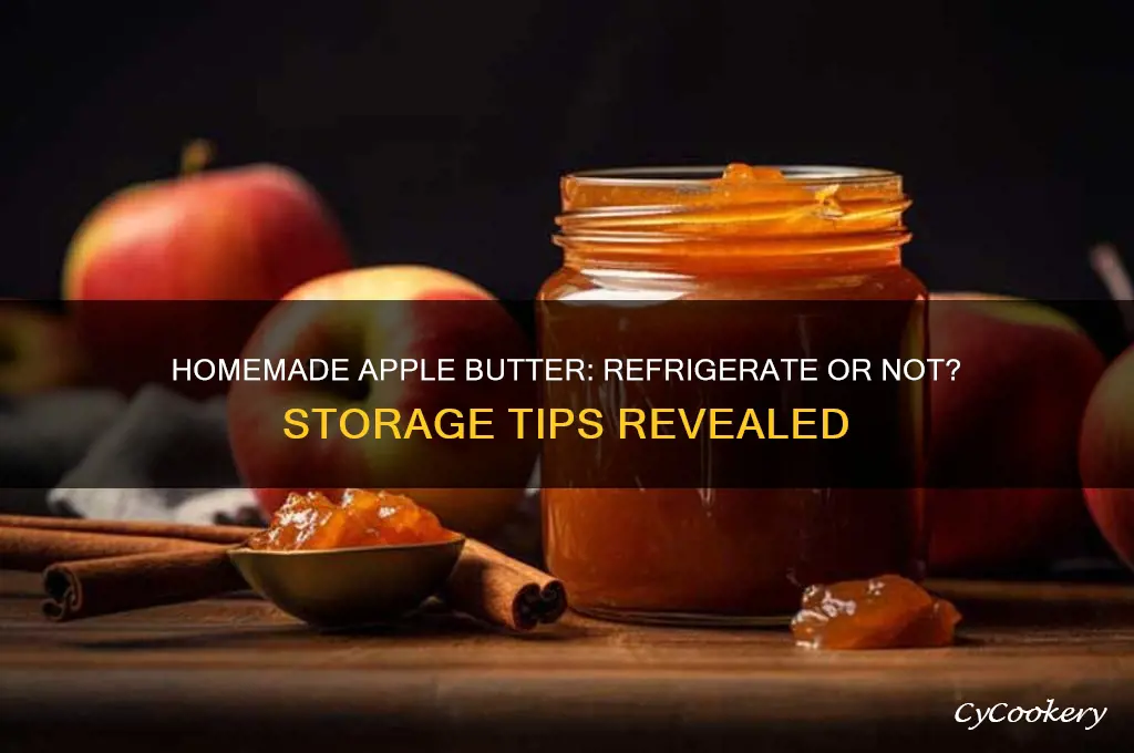 does homemade apple butter have to be refrigerated