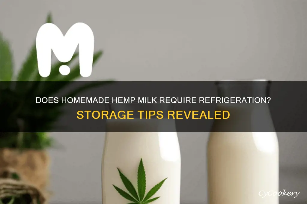 does homemade hemp milk have to be refrigerated
