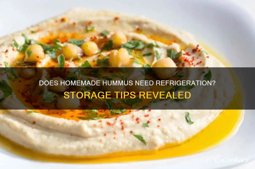 does homemade hummus have to be refrigerated
