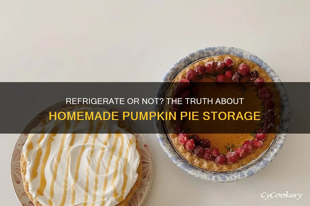 does homemade pumpkin pie have to be refrigerated