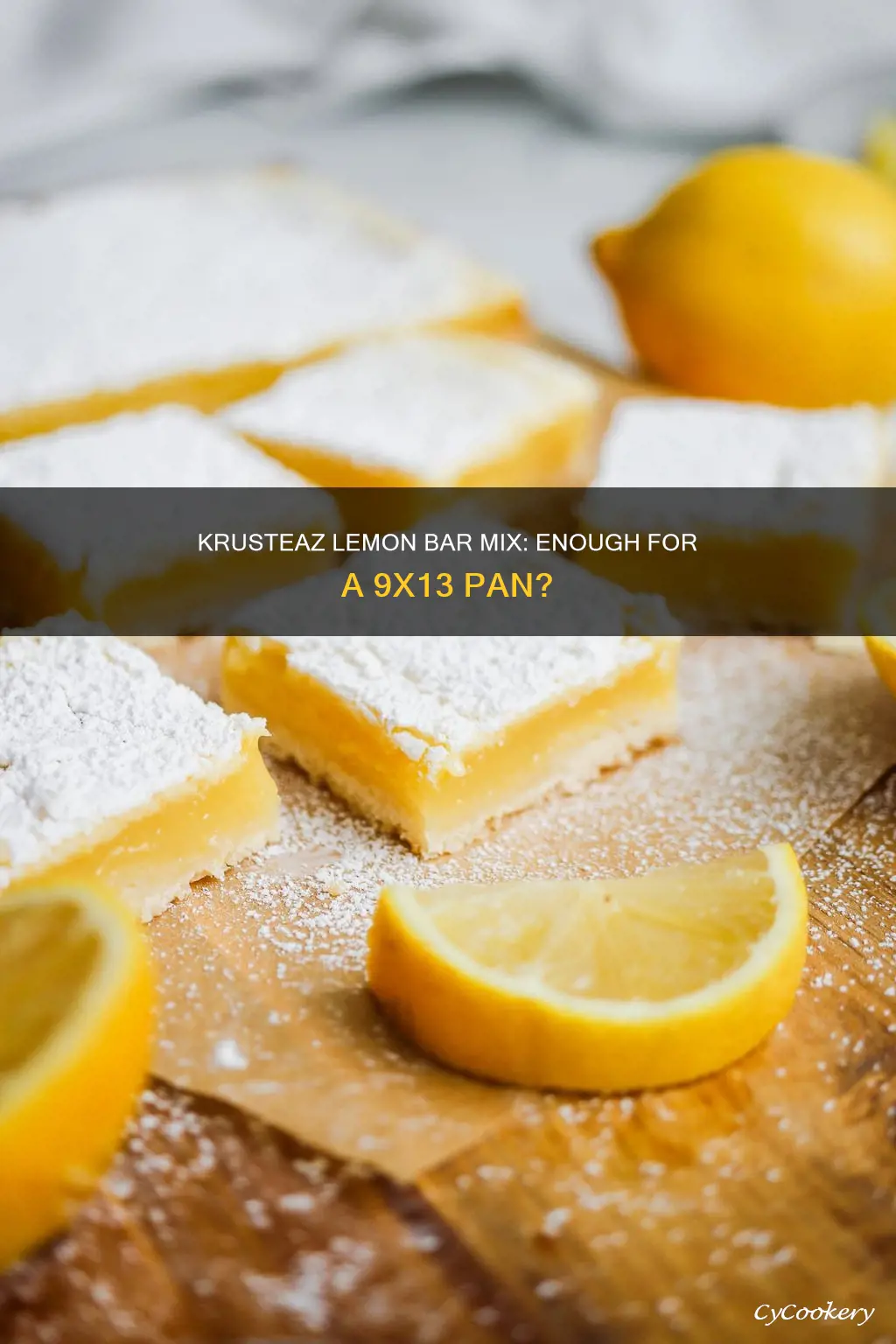 does krusteaz lemon bar mix fill a 9x13 pan
