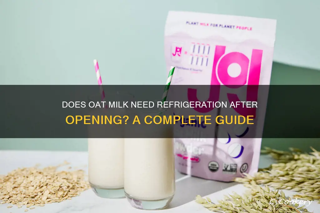does oat milk have to be refrigerated after opening