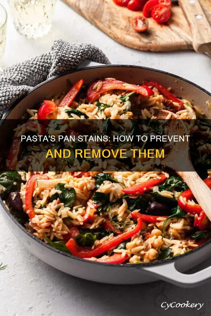 does pasta stain pans