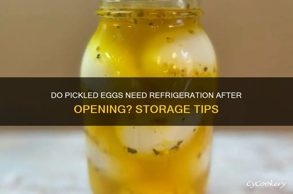 does pickled eggs have to be refrigerated after opening