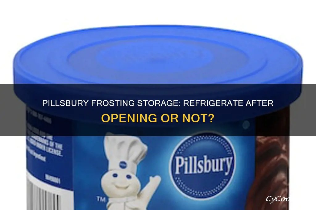 does pillsbury frosting have to be refrigerated after opening