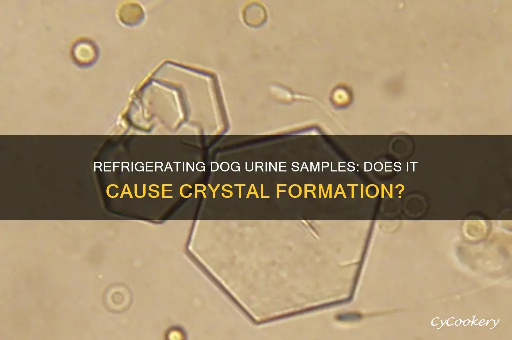 does refrigerating a dog urine sample cause crystals