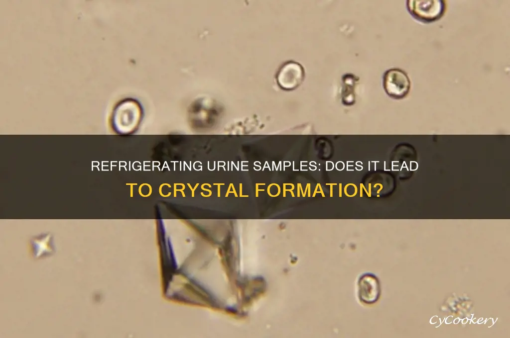 does refrigeratoring a urine sample cause crystals