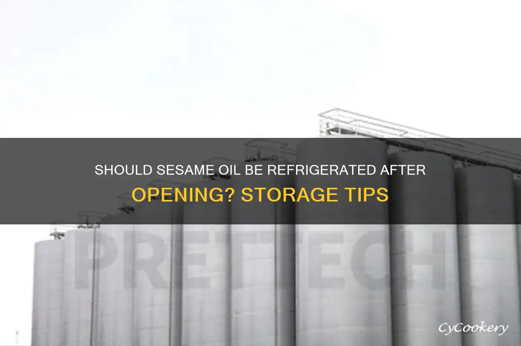 does sesame oil have to be refrigerated after opening