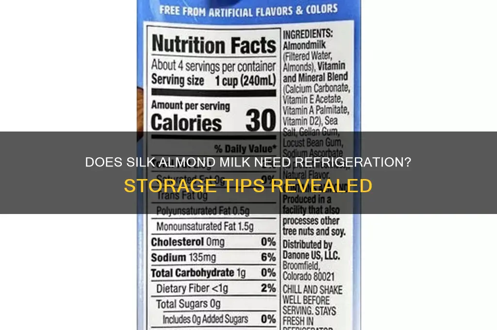 does silk almond juice ned to e refrigerated