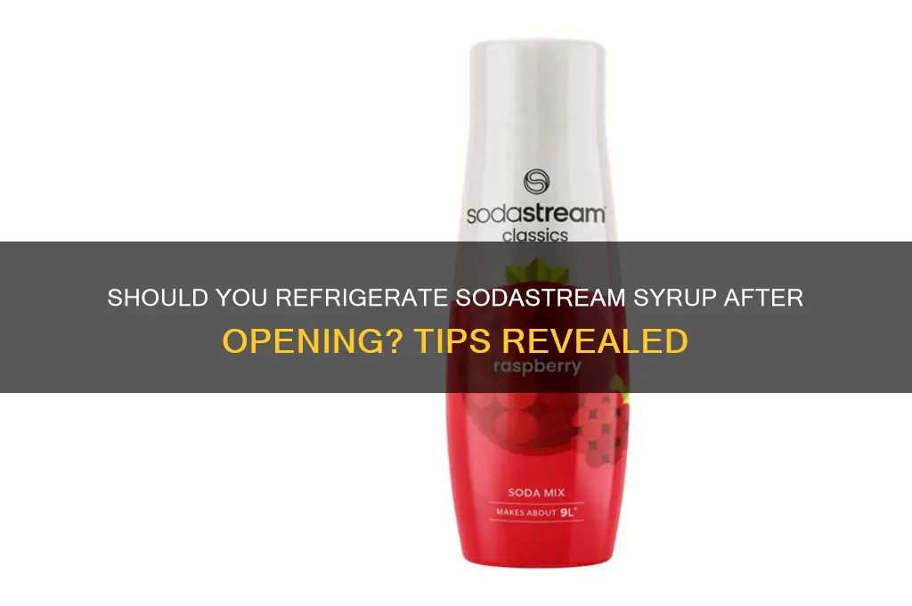 does sodastream syrup used to be refrigerated after opening