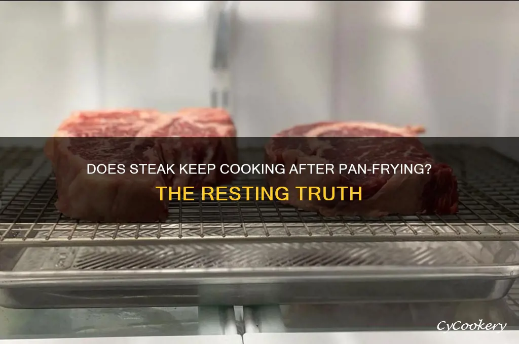 does steak continue to cook after using a pan